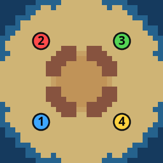 The Anvil: the map from above, 4 numbered start positions