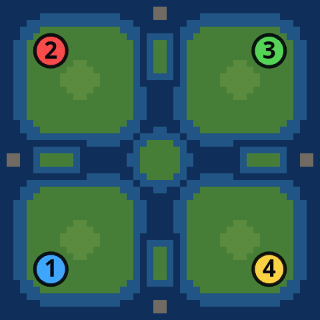 Tidewater Shelf: the map from above, 4 numbered start positions