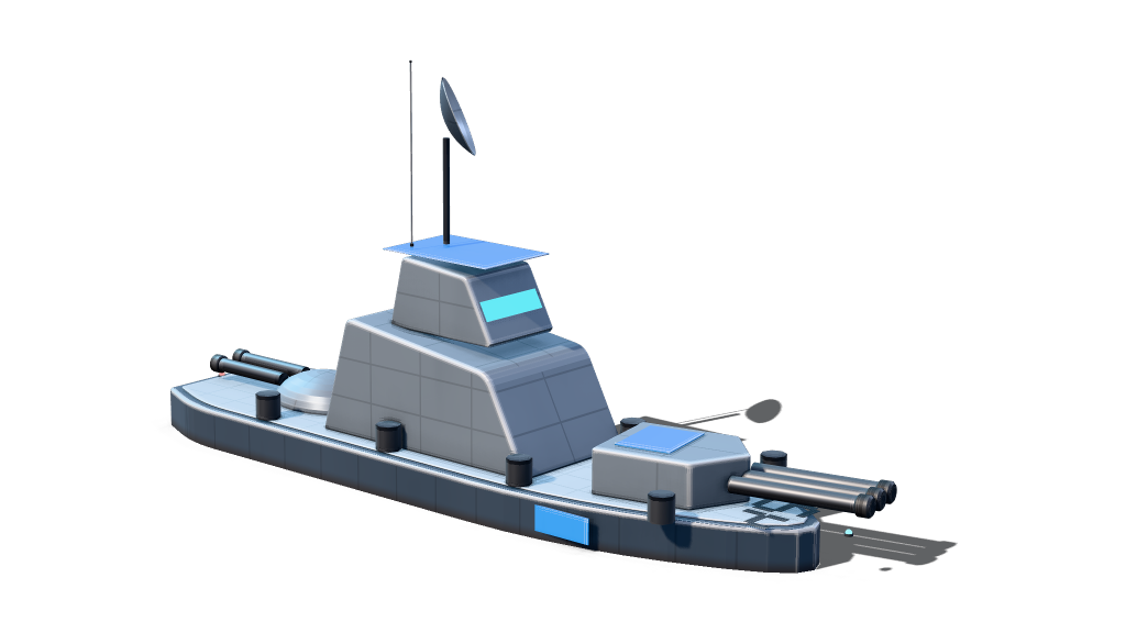 The Concord battleship Sovereign with twin heavy batteries